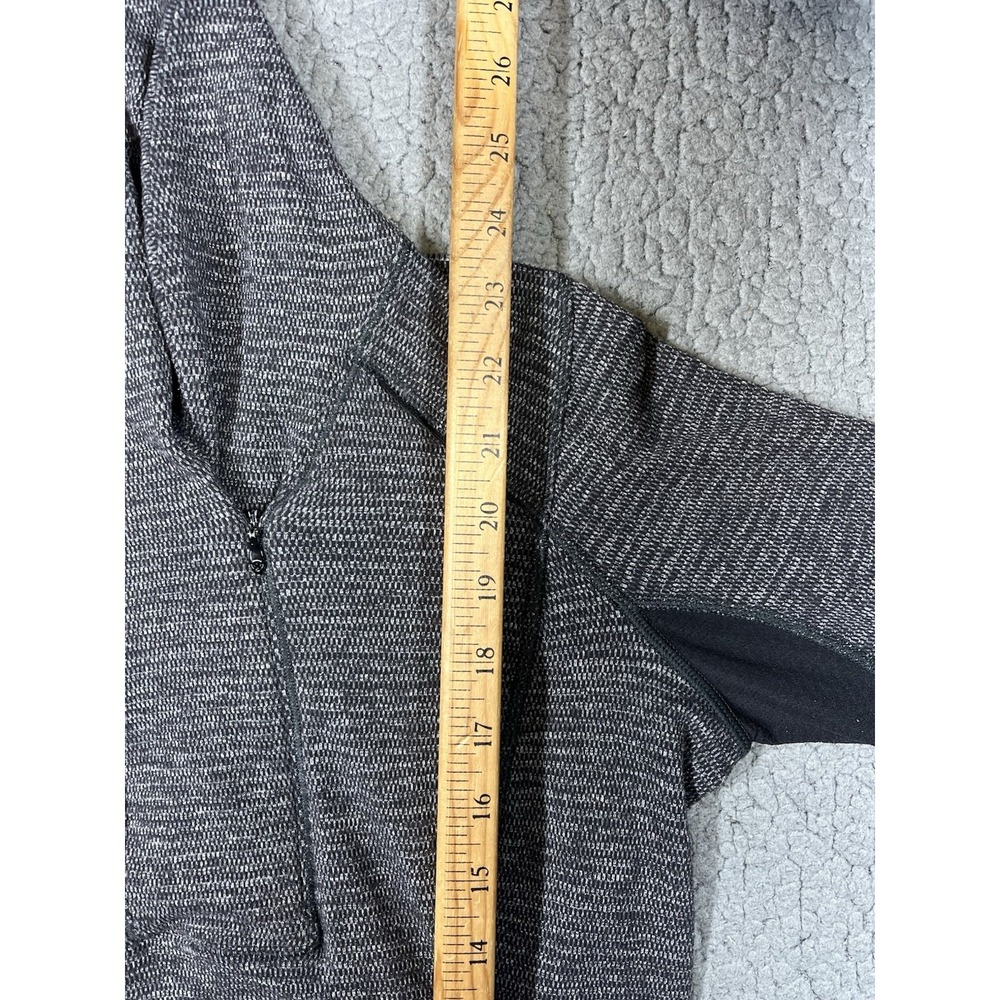Lululemon Women's 4 Think Fast 1/4 Zip Pullover Heathered Herringbone Black Gray - Picture 8 of 10